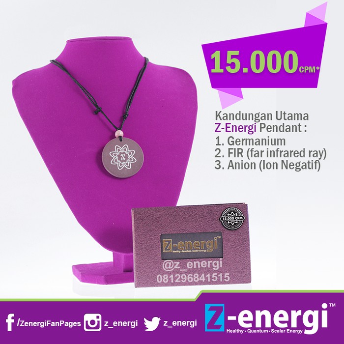Jual Murah Z-Energi Pendant G3 15.000Cpm Kalung Kesehatan Bio Energi (Coklat)
