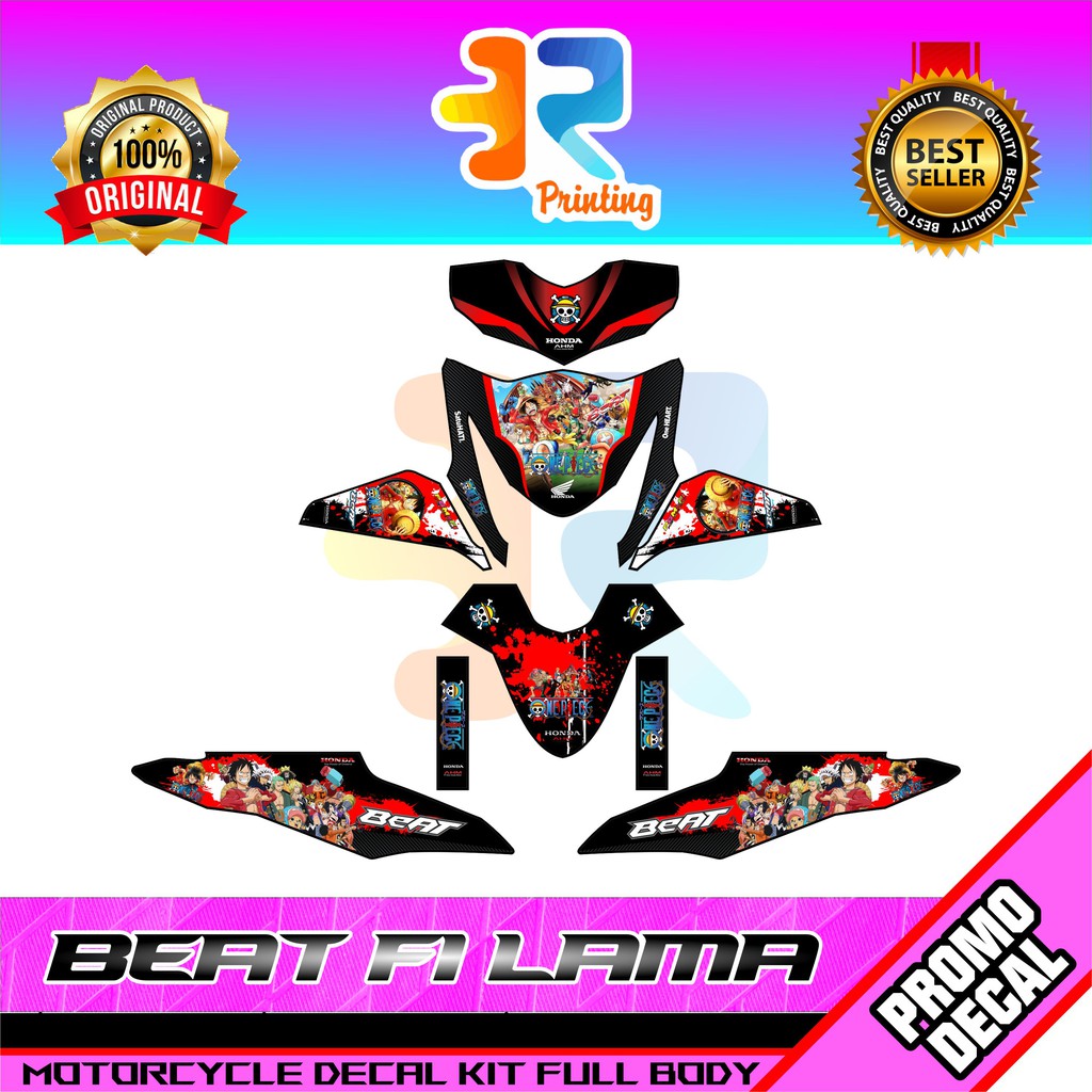 STIKER DECAL STRIPING MOTOR BEAT FI LAMA ONE PIECE OP STICKER LOGO EMBLEM BEAT F ONE PIECE FULL BODY