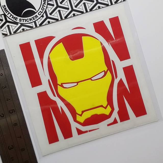 Stiker Iron Man Helmet Logo Cutting Sticker Ironman 3W Mobil Motor