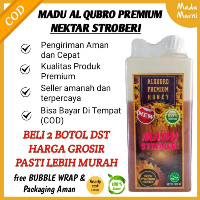 

Madu Asli Al Qubro Premium Madu Nektar Super Stroberi 1Kg