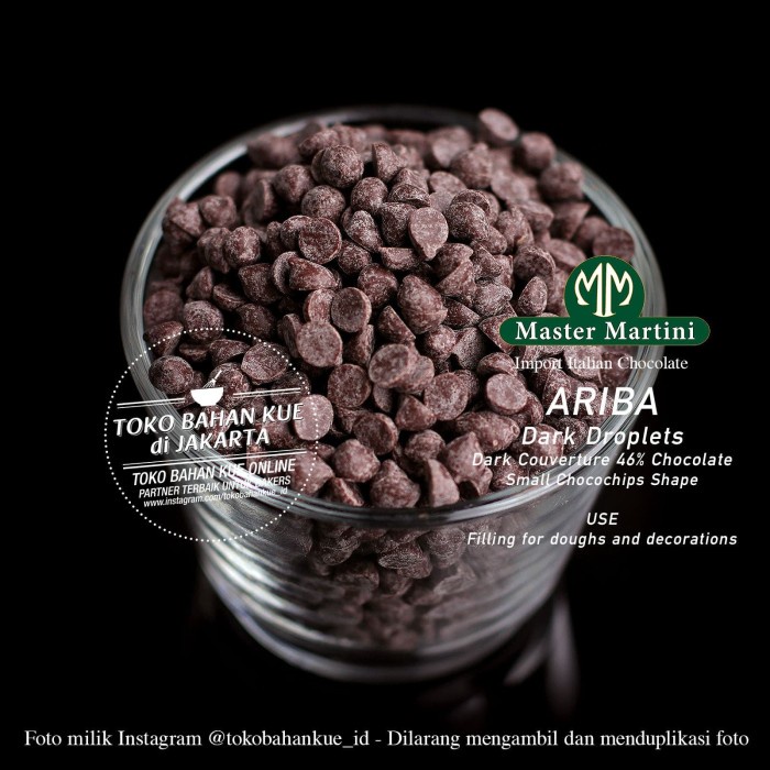 

Master Martini ARIBA 46% Dark Chocolate Chips 500gr Chocochips Drops