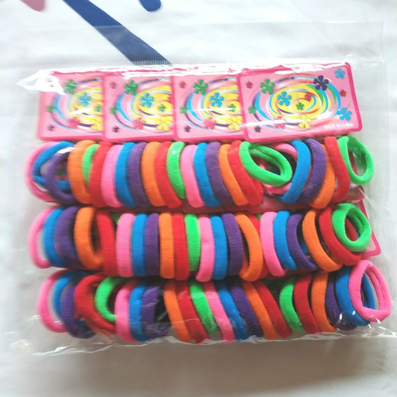 72pcs IKAT RAMBUT ELASTIS WOLL KECIL KEMASAN KARD GROSIR