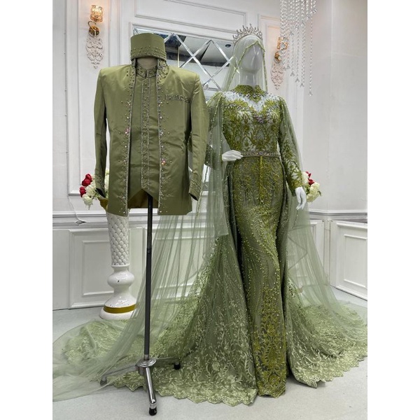 GAUN COUPLE EKONOMIS//GAUN WEDDING TERMURAH SLIM BEREKOR MODERN 2021//BESKAP