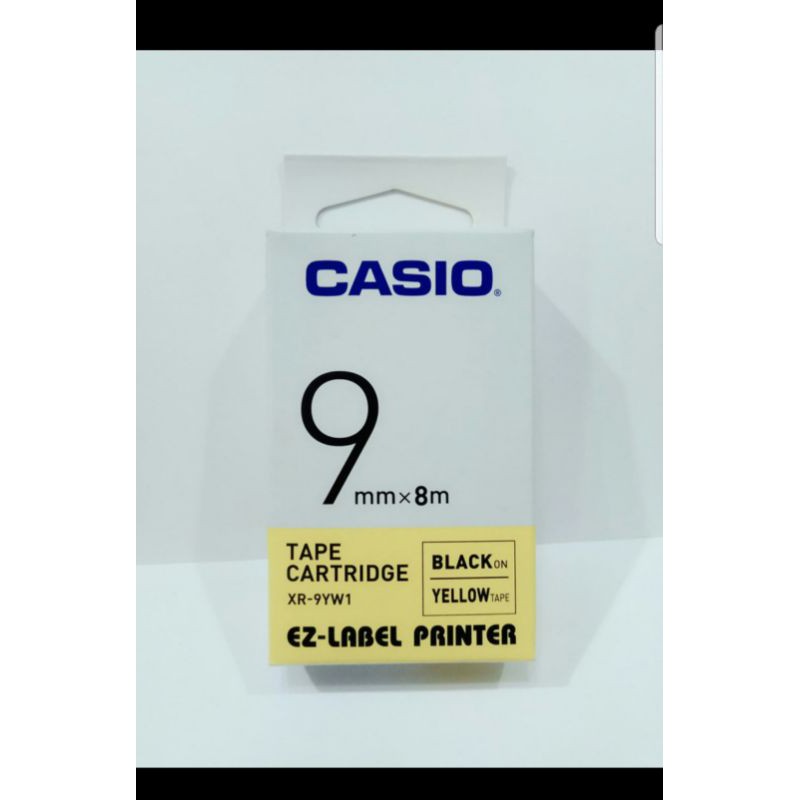 

Casio ez-label printer 9mm tipe xr-9yw1 black on yellow tape original 9 mm