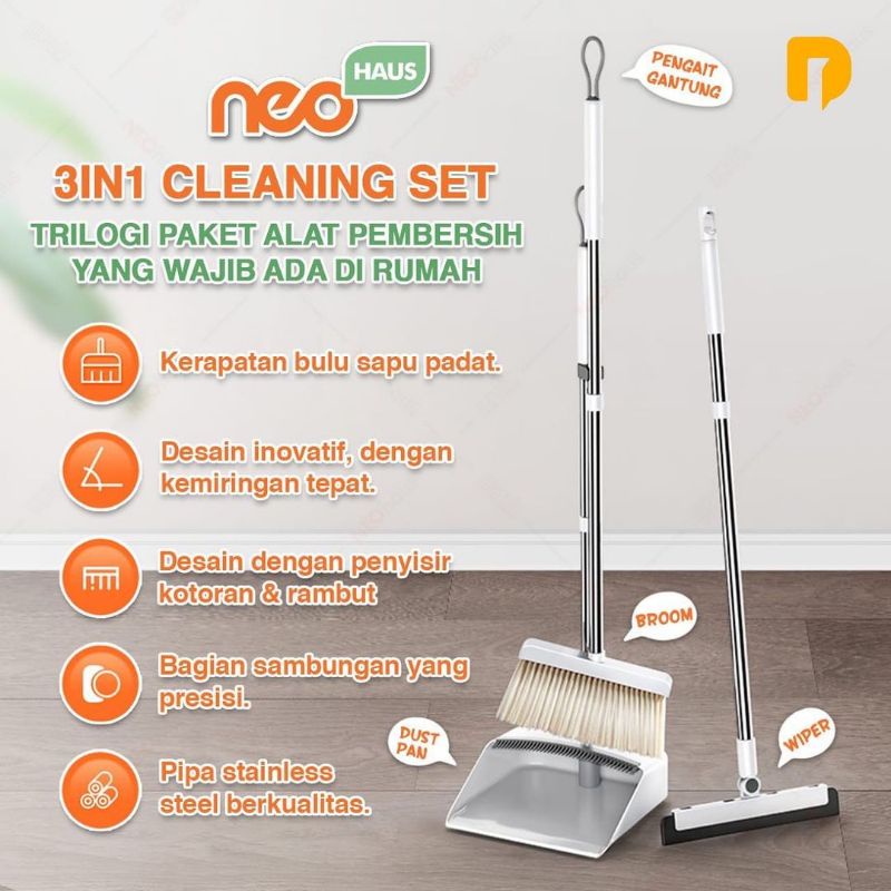 Jual Neohaus In Cleaning Set Set Alat Kebersihan Sapu Serok