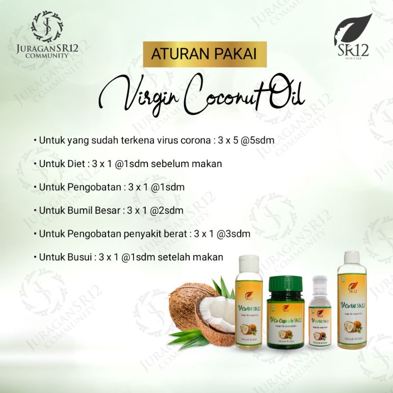 IMUN BOOSTER !! VCO MINYAK KELAPA MURNI SR12 / VICO VIRGIN COCONUT OIL 100ml