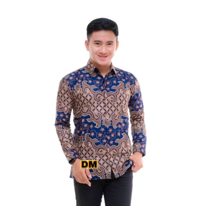 TERMURAH- Kemeja Batik Pria Lengan Panjang Batik Pria Seragam Batik Terlaris - Jalu Ungu, XXL
