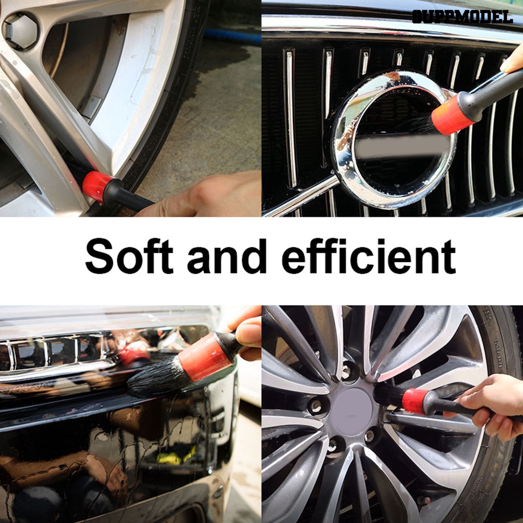 6pcs / Set Sikat Pembersih Interior Eksterior Mobil Multifungsi Gagang Panjang