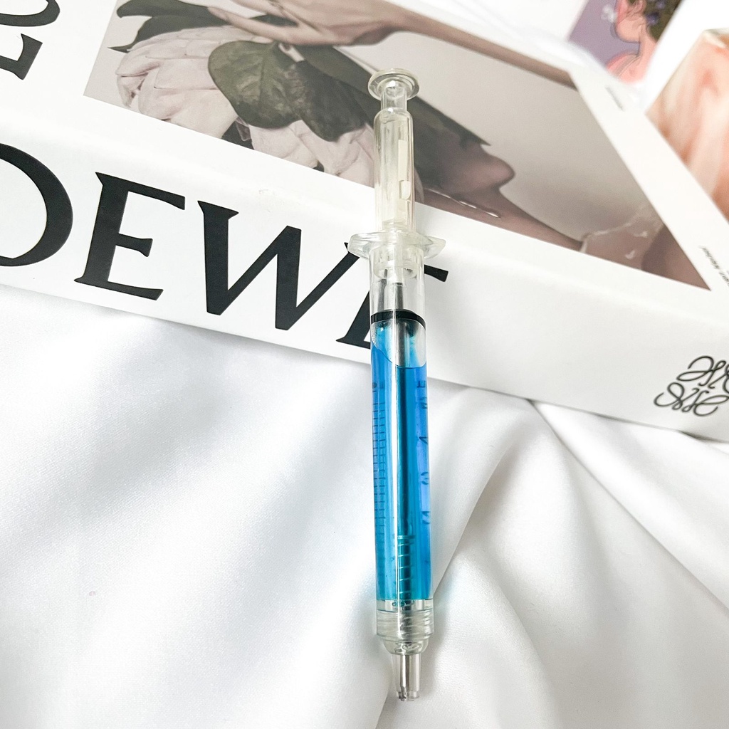 Pulpen Cetek Suntik Pena pen gel Cairan warna /BallPoint Suntik Cairan warna Pulpen Unik Kualitas Import READY-3