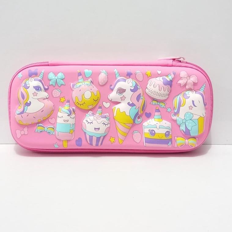 

[DISCOUNT R7P42] Tempat pensil mini kotak pensil karakter unicorn flaminggo shark Lucu anak paud TK SD Best Seller