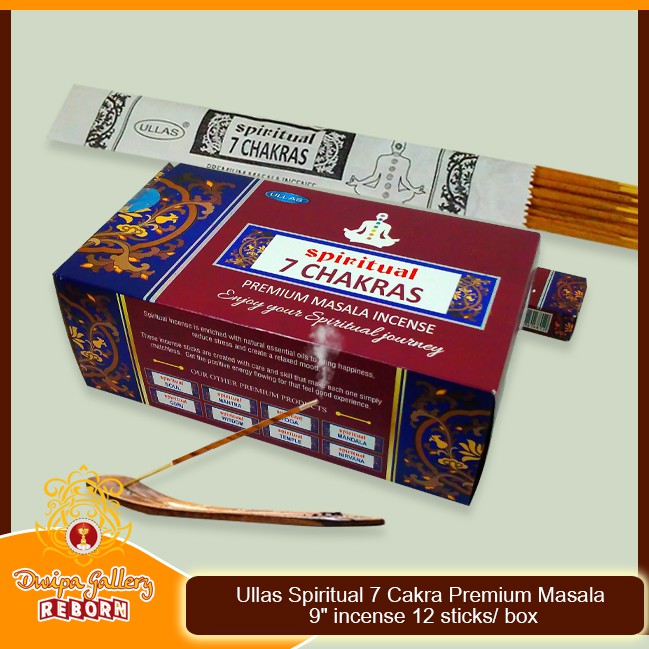 Ullas Spiritual 7 Cakra Premium Masala 9&quot; incense 12 sticks/ box