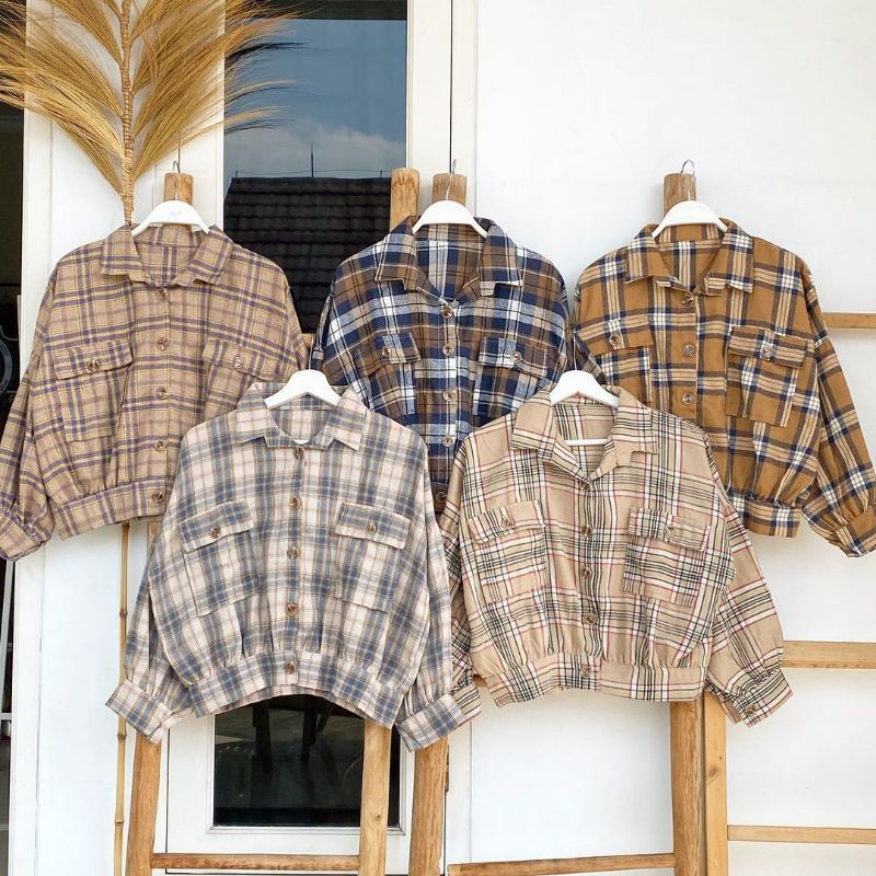 ALUNA TARTAN JACKET| JACKET TARTAN KEMEJA KOTAK FLANEL