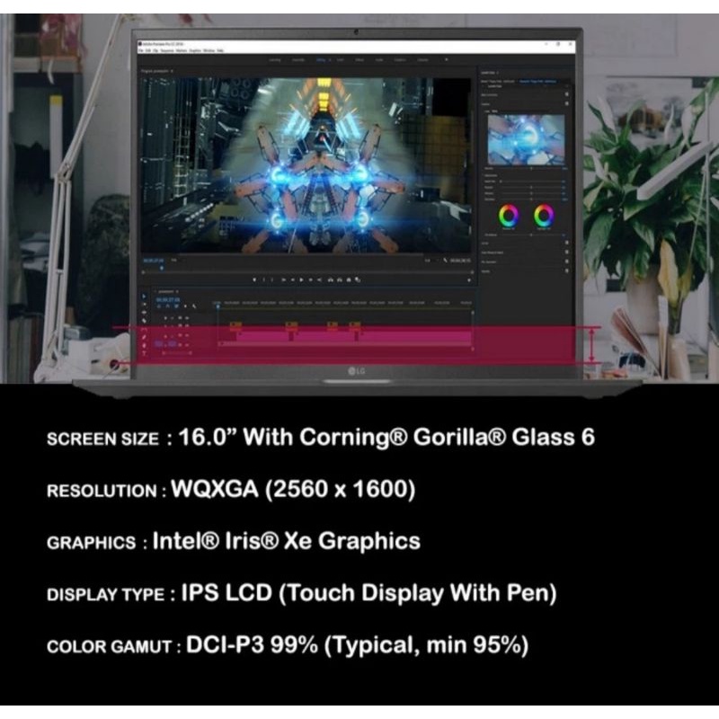 LAPTOP LG GRAM 16&quot; 2-in-1 intel evo ci7-1165G7- Biggest Touch screen