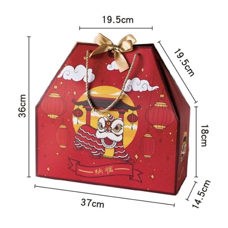 Paper Bag Merah Imlek Barongsai Hampers CNY Sincia  / Kantong Kue