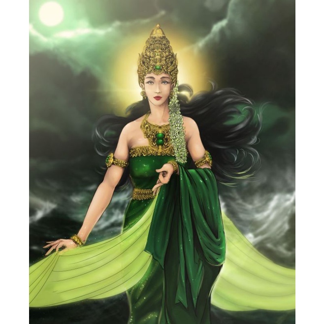 Hiasan dinding gambar nyi roro kidul plus bingkai