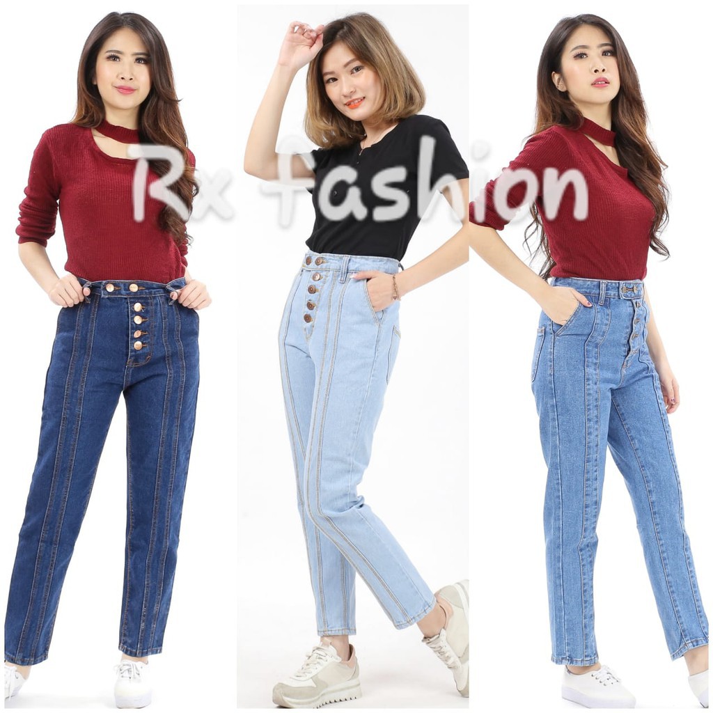 RX FASHION CELANA BOYFRIEND  FINOLA BAHAN JEANS Shopee 