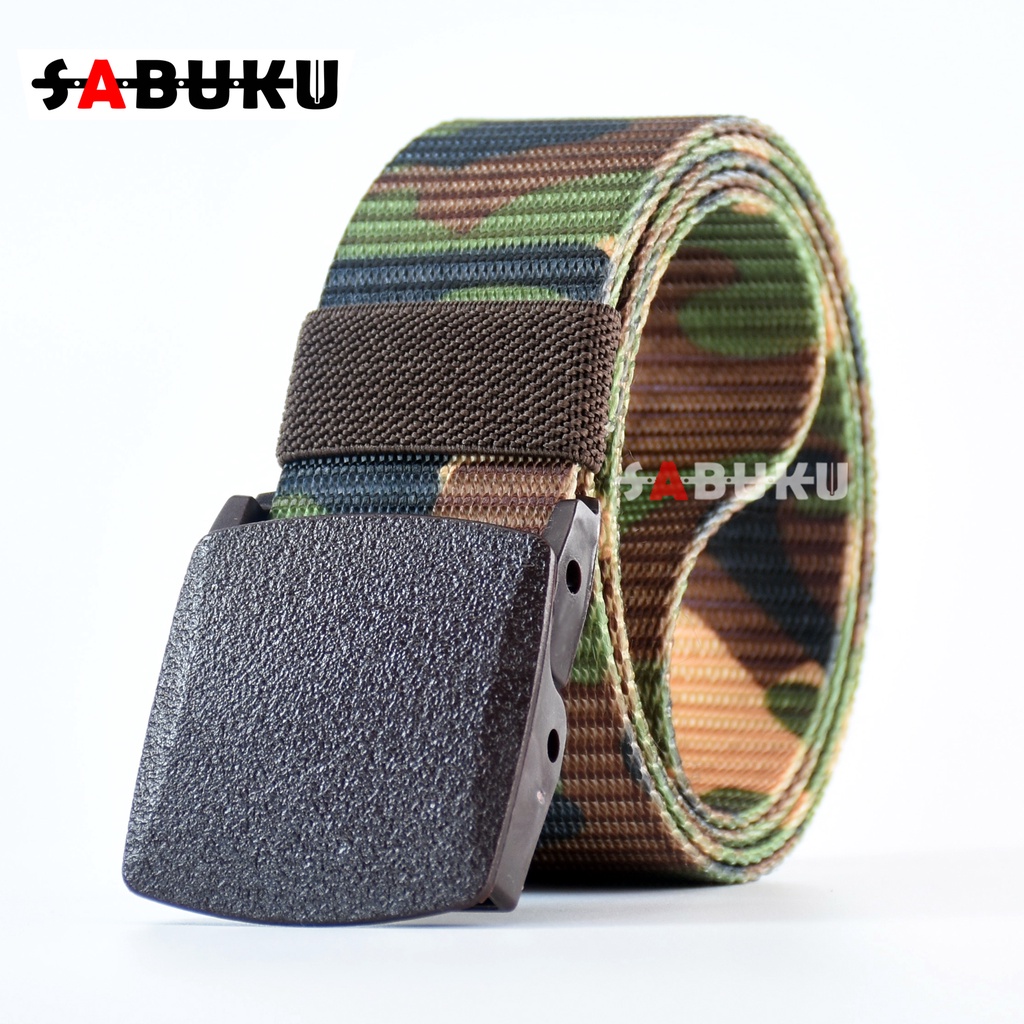 Ikat Pinggang Kanvas Pria Kepala Anti X-RAY Army Corak Abri Men Belt - 066