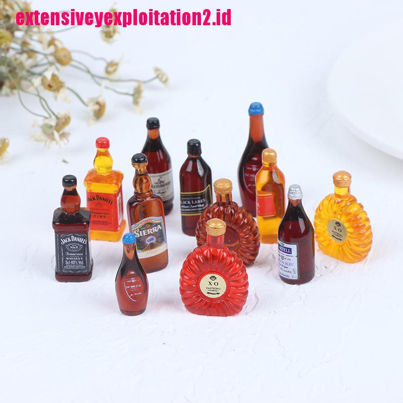 &lt; E2id &amp; &gt; 10Pcs Miniatur Botol Minuman Skala 1: 12 Untuk Rumah Boneka