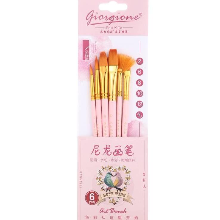 

DISCOUNT Giorgione Brush Set G-168| Kuas Lukis Set 6 Bird Series MuRah!!!