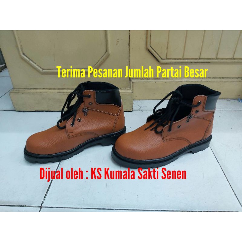 Sepatu PDH Safety Tali Coklat |Rompi Proyek Safety Vest|Helm Proyek|Sepatu PDH PDL Satpam Security|Kacamata Safety