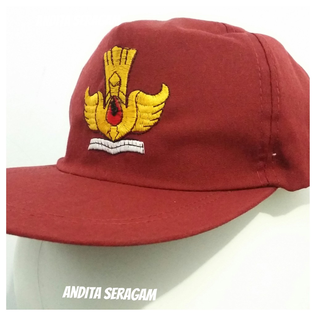 Topi SD warna merah good quality