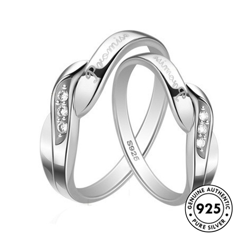 Cincin Berlian Bahan 925 Sterling Silver Untuk Pasangan