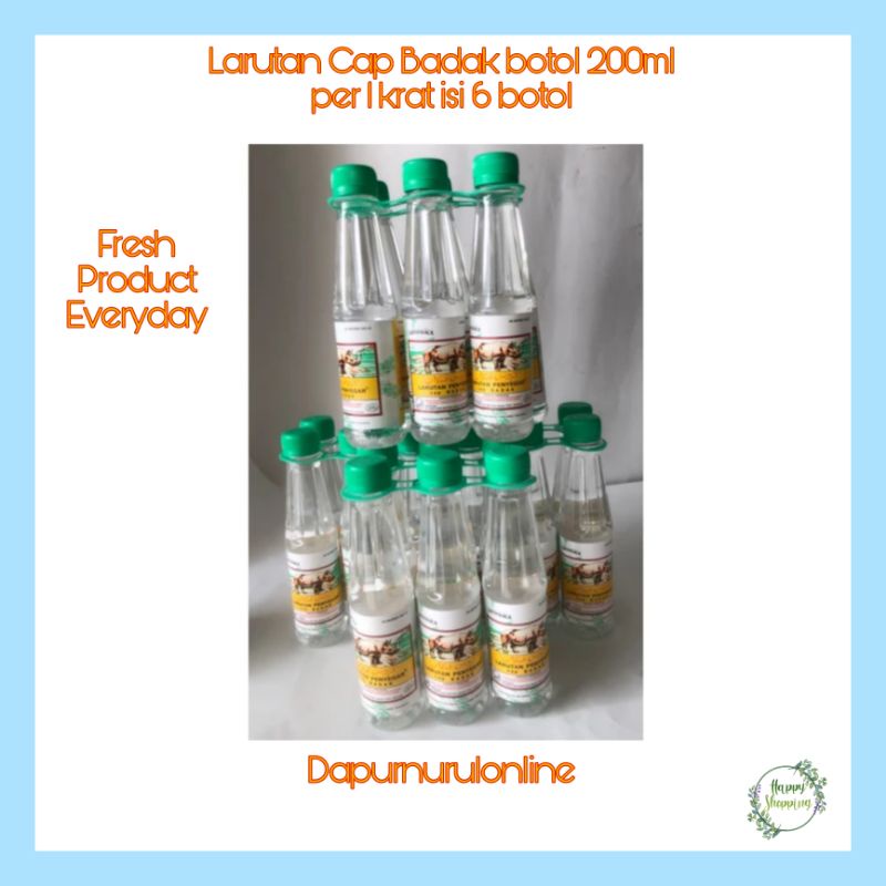 

Larutan Cap Badak botol 200ml per 1 krat isi 6 botol