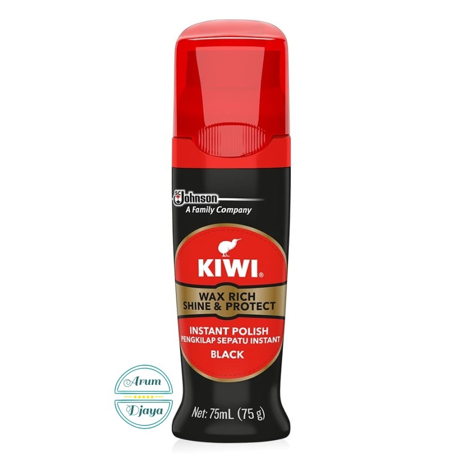 Kiwi Shine &amp; Protect Instant Polish Wax Rich Black 75mL Kiwi Semir Sepatu Cair Hitam