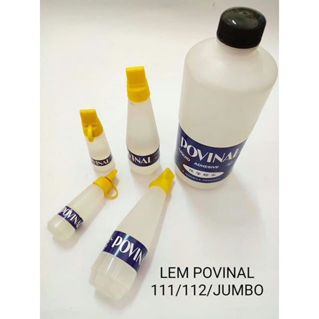 Lem Kertas Povinal Glue Cair Botol Bening Slime DIY Murah Kerajinan Praktis Kreatifitas