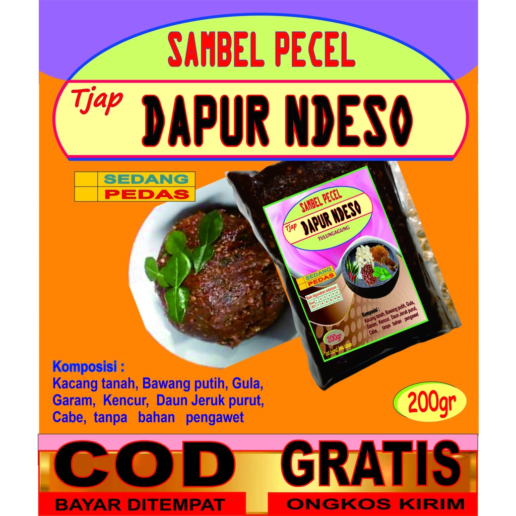 

nik01.Sambal Pecel/SEDANG/bumbu&kacang disangrai/tanpa minyak/tanpa pengawet/istimewa/kemasan 200gr