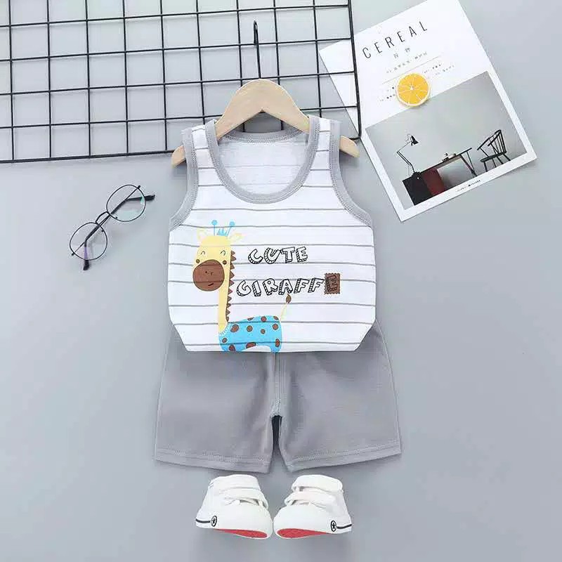 gos KIDS SUIT KENSI Setelan Anak Bahan Kaos Lengan + Celana Berkualitas Import 0-3 Tahun ebv