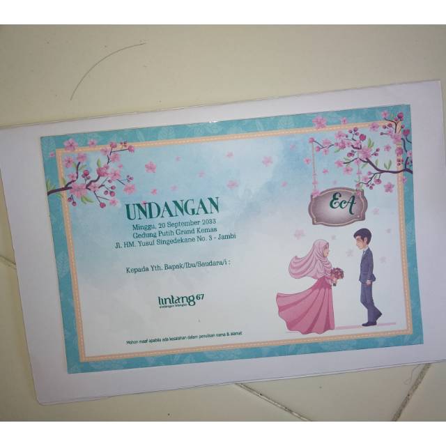 Undangan lintang 67 murah cetak + plastik