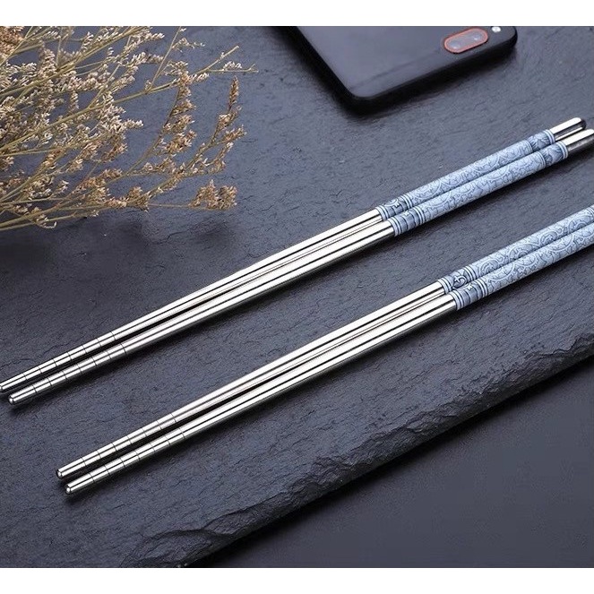 FUTAKO Sumpit stainless MOTIF Sumpit Chopstick chopsticks Cina Sujeo 5 pasang