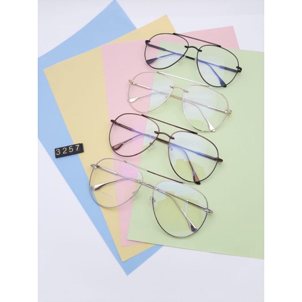 kacamata aviator 3257 lensa photocromic, blueray, bluecromic