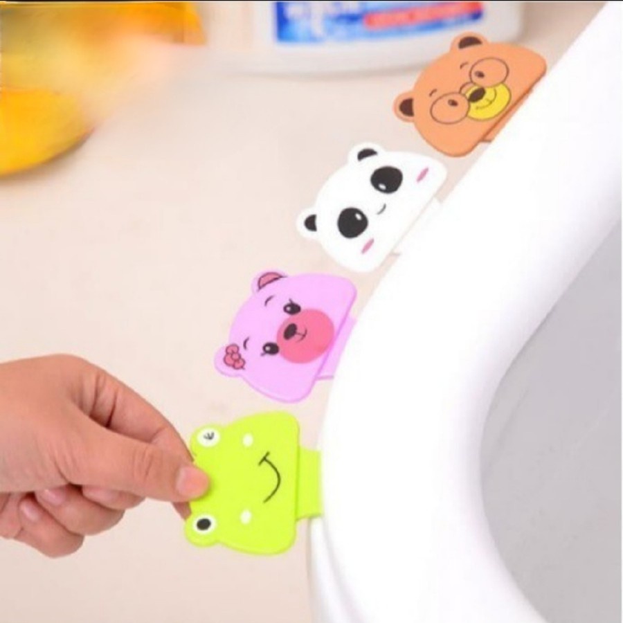 Handle Dudukan TOILET Seat Silikon Karakter Lucu Kebersihan WC Kloset