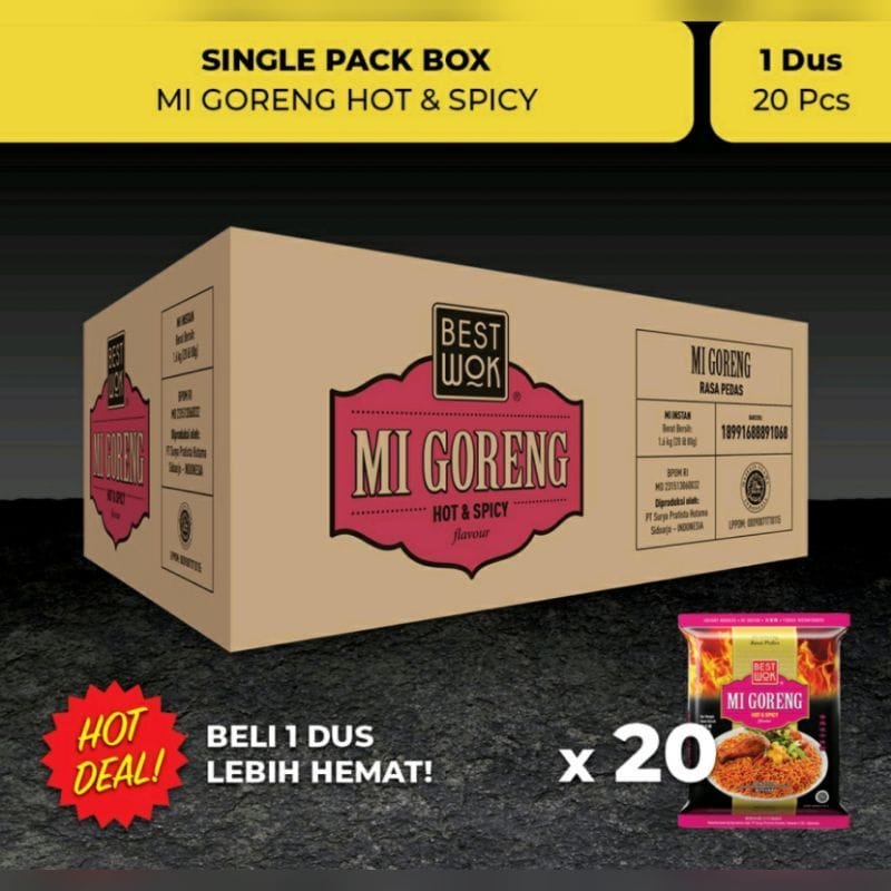 

Best Wok Mi Mie Goreng Original Black Pepper Seafood Hot Spicy Instant Noodle 1 Dus