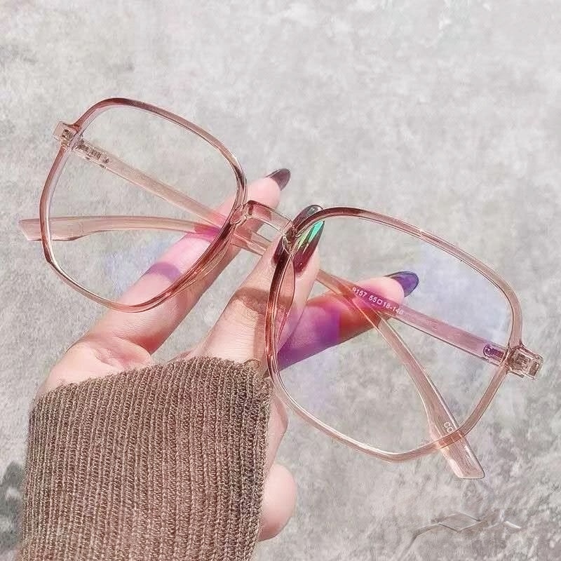 We Flower Kacamata Retro Frame Kotak Lensa Bening Blokir Cahaya Biru Untuk Pria / Wanita