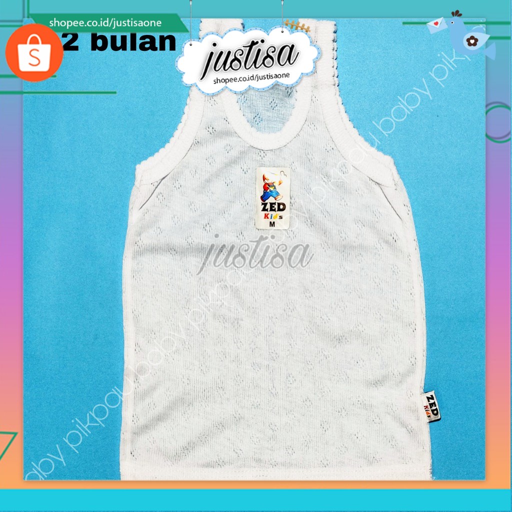 Promo !! SINGLET BAYI ZED KIDS 6 PCS SINGLET BAYI  DAN ANAK-ANAK || ukuran 5L (6-9 tahun)