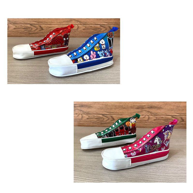 

Tempat Pensil Kain Bentuk Sepatu Karakter Spiderman, BTS, Squid Game, Unicorn