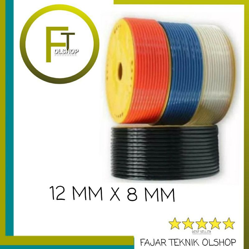 Selang PU DL 12.mm X DD 8.mm Pneumatic 100.Meter