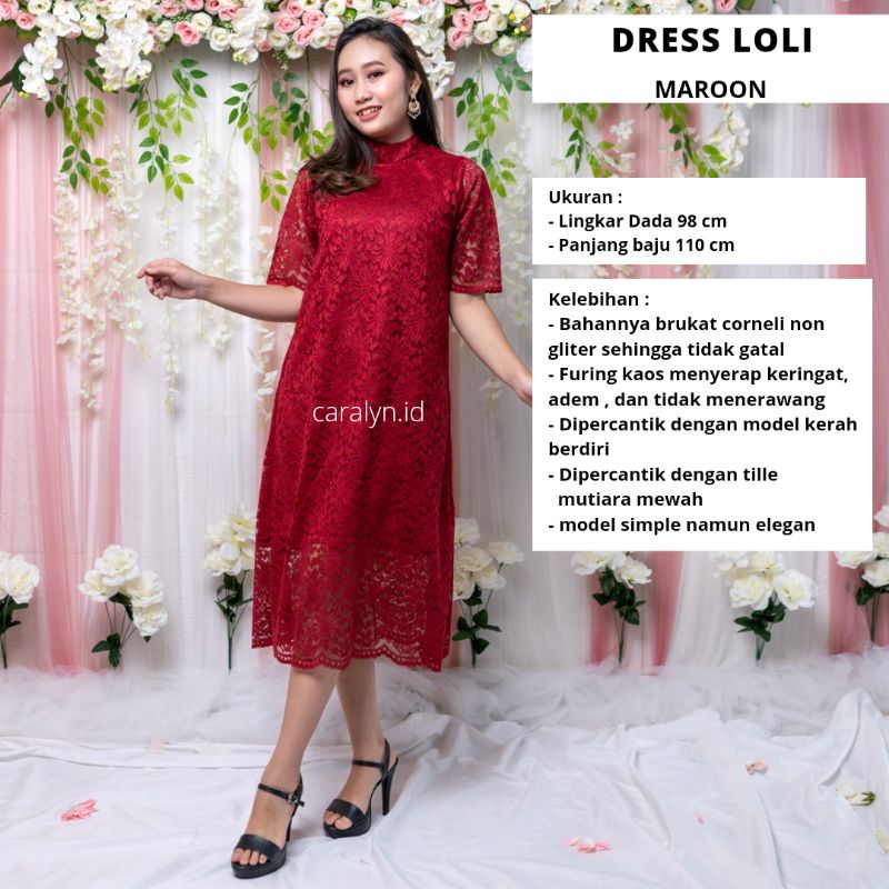 DRESS WANITA KOREA DRESS BRUKAT PENDEK DRESS NATAL DRESS KOREA LOLI