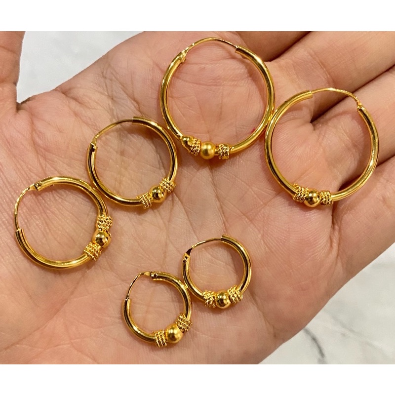 ANTING GOLD GIPSY BOLA ANAK WANITA  / ANTING BULAT BOLA IMITASI