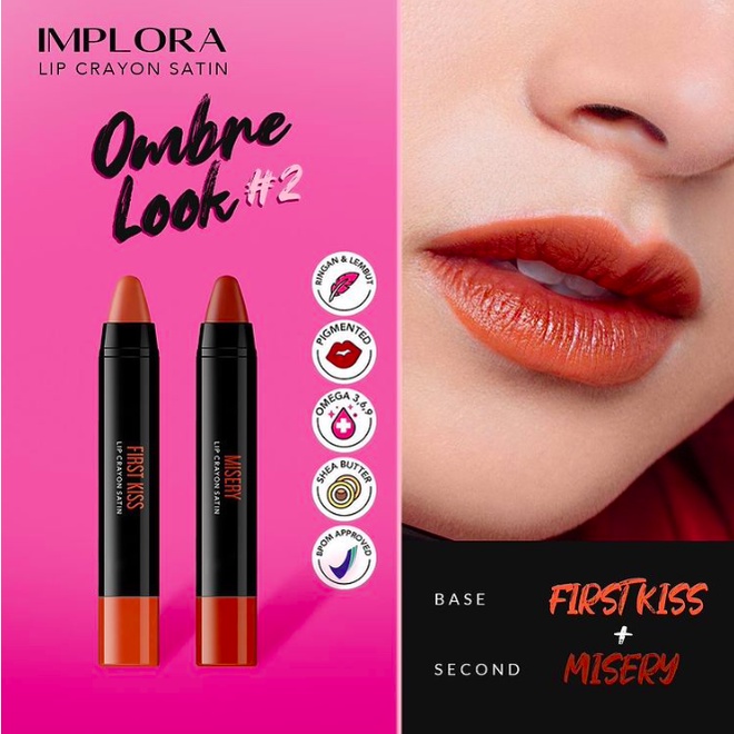 Implora Lip Crayon Satin | lipstik lipstick