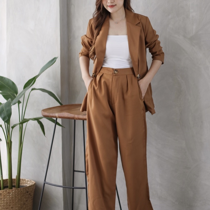MSMO Set Long Blazer Culotte / Set Wanita / Setelan Wanita / Blazer Wanita / Set Blazer-3