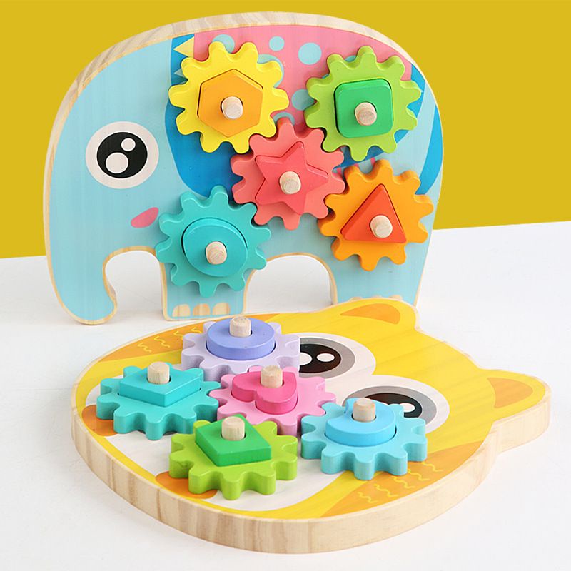 Wooden gear set / Montessori toys/ mainan edukasi