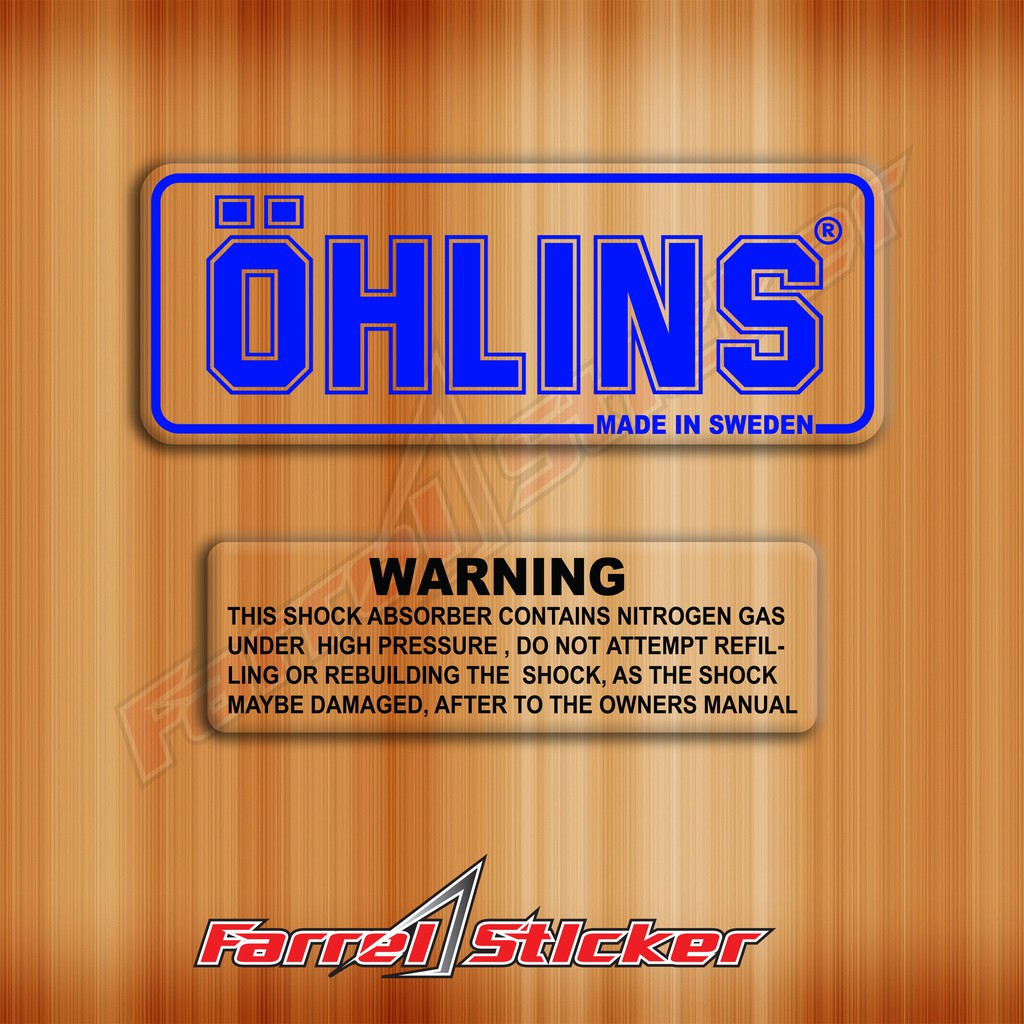 Sticker Shock Stiker Ohlins Biru