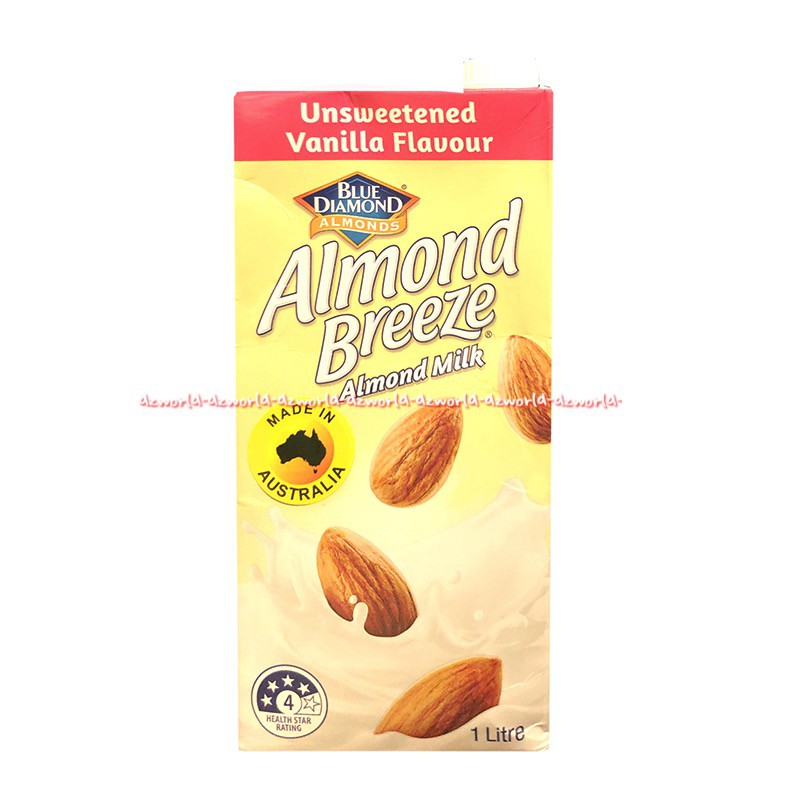 Blue Diamond Almond Breeze Almond Milk 1L Chocolate Unsweeted Susu Uht KAcang Almon Made in Australi