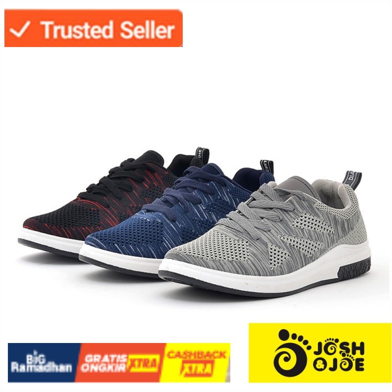 SNEAKERS COWOK HITAM BIRU MISTY  Josh&Joe Sepatu Sneakers Sports Pria Wanita Santai SNGY