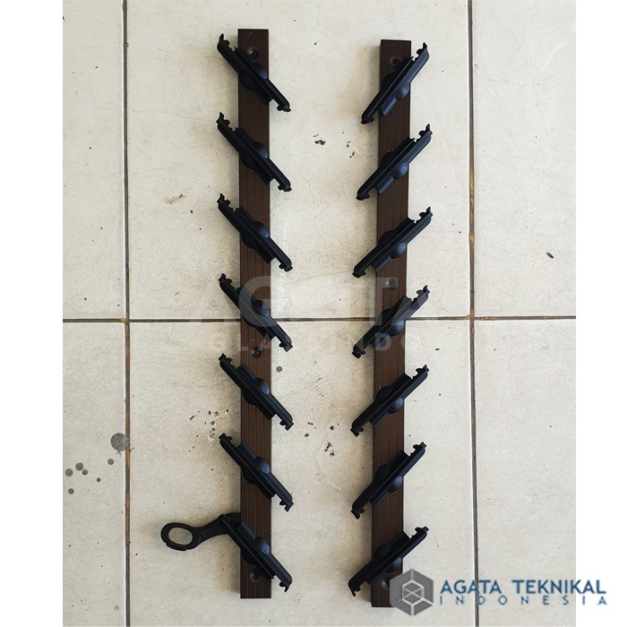 B.S -Rangka Jendela Nako Dicky Niki Premium - 4"/10cm -7 Blades -Coklat Tua