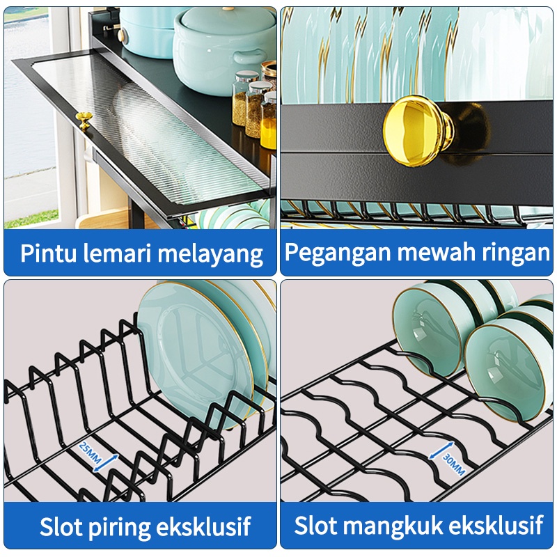 Rak Piring Wastafel Dapur Stainless Steel Multi-fungsi Dengan Penutup